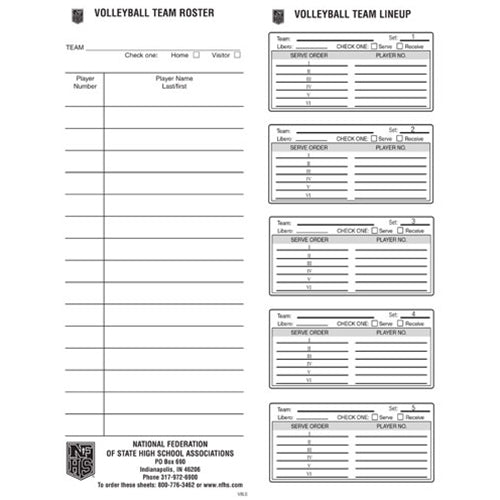 2025-26 Volleyball Team Rosters & Lineup Cards