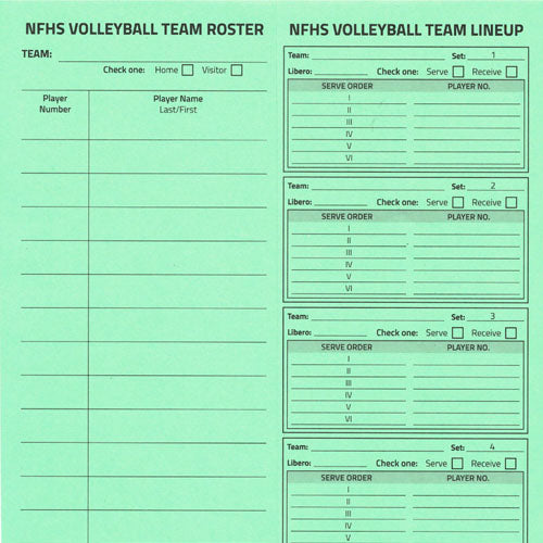 2024-25 Volleyball Team Rosters & Lineup Cards